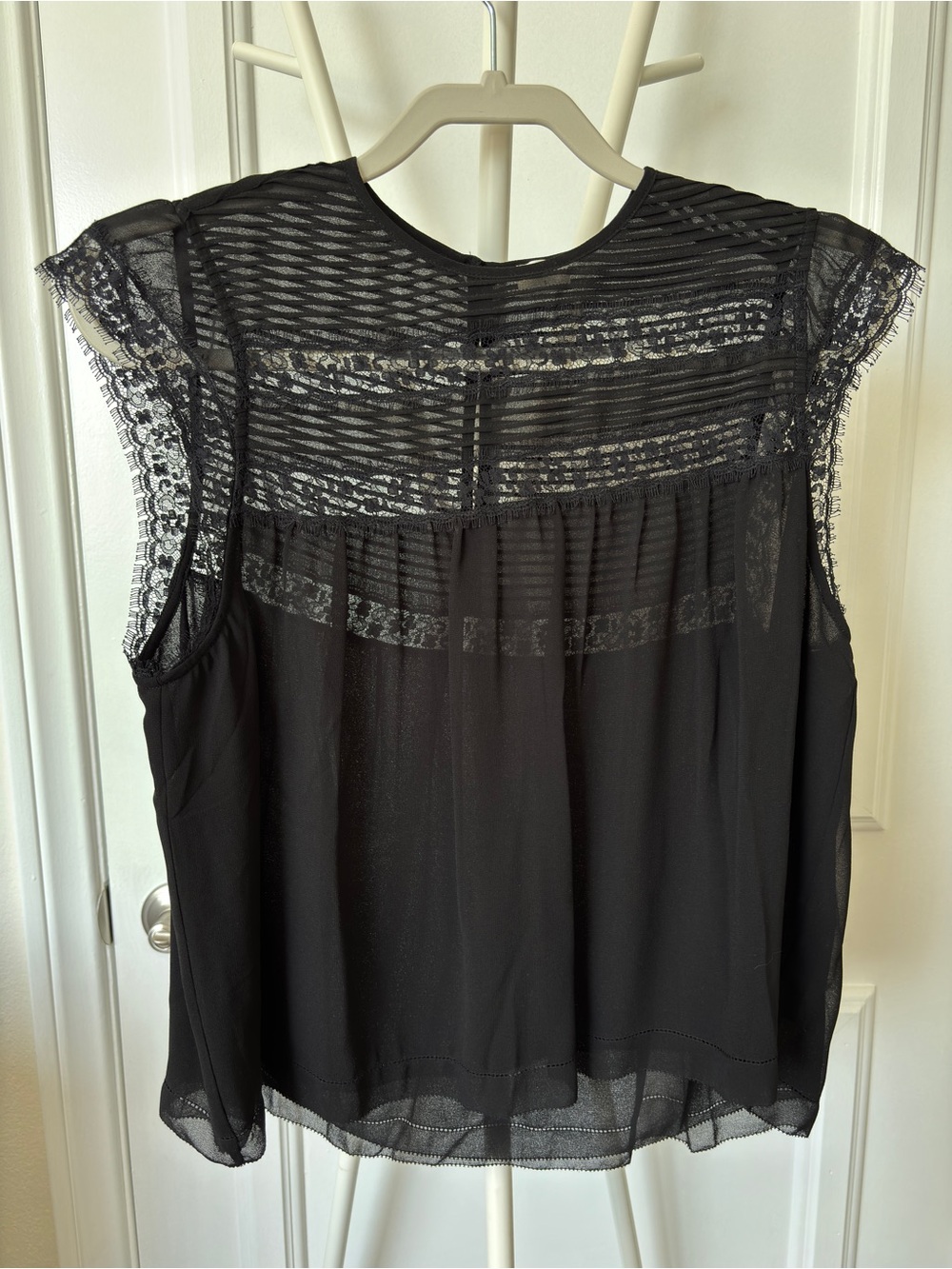 Wilfred Semi-sheer Lace Top Small Black